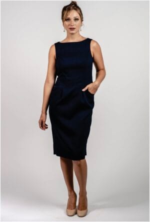 1185SM VESTIDO DECOTE CANOA COM BOLSO