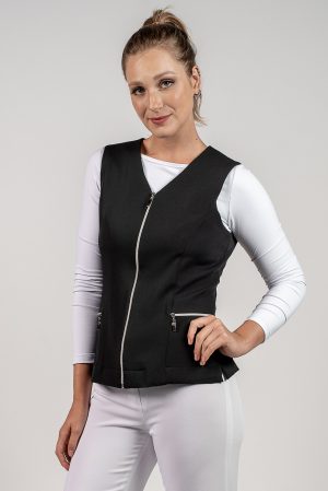 1043B COLETE COM ZÍPER DECOTE V COM BOLSO