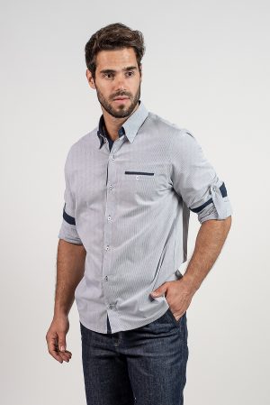 1245L CAMISA SLIM COM BOLSO EMBUTIDO