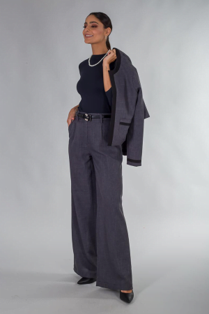 1353 - CASAQUETO BICOLOR + 1351 CALÇA PANTALONA